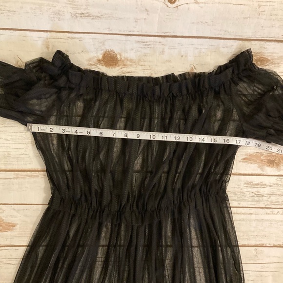 Black Sheer Mesh Lace Maxi Dress Large - Picture 3 of 12